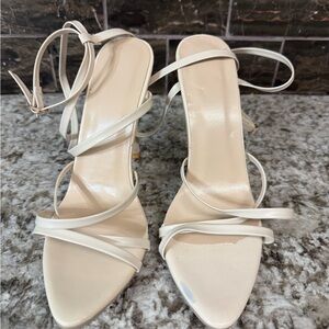 SHEIN Cream Strappy Heels for Formal Occasions